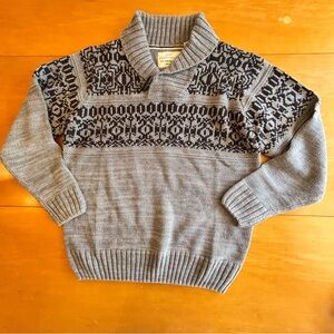 Weatherproof L Grey Norwegian Shawl Collar sweater